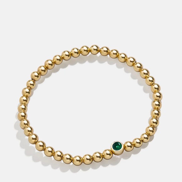 BaubleBar Gold Beaded Bracelet with Green Detail - Picture 1 of 3